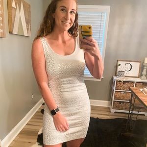 Silver and White Wet Seal Bodycon Dress